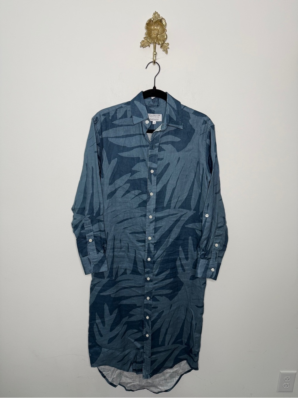 Emily Phillips Linen Shirt Dress M